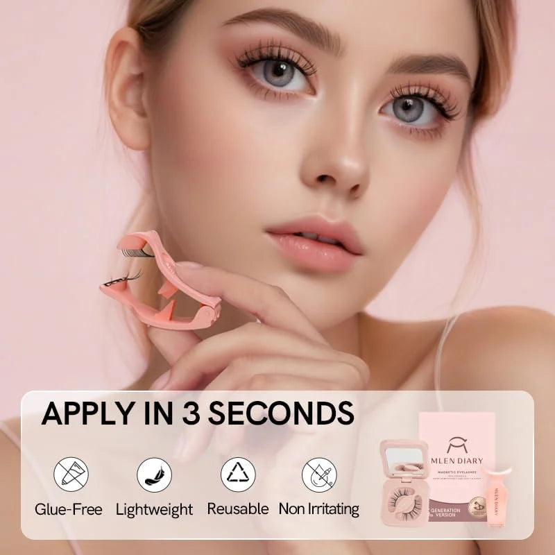 Magnetic Eyelashes 1/2 Pairs Handmade 3D Mink Lashes Reusable False Eyelashes Set Natural Long Fake Eyelash Makeup Tweezers Tool