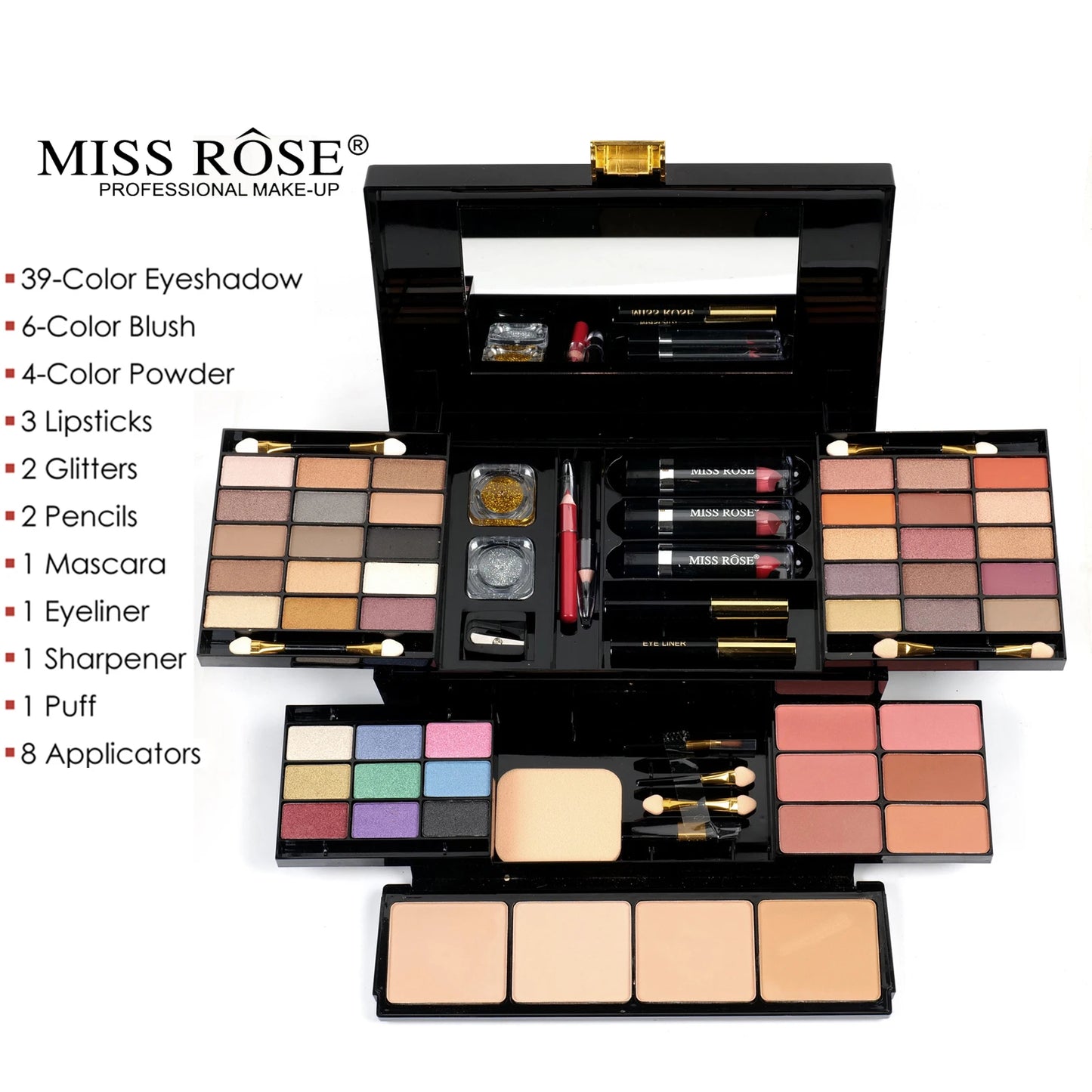 Women's Professional Makeup Set with Mirror 58 Colors All-In-One Makeup Gift Set for Girls, Includes Eyeshadow, Powder, Blush, L