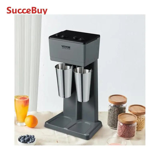 SucceBuy Milkshake Maker Mixer Machine Double Head Stainless Steel Drink Blender 3-Speed Milkshake Mixer for Commercial Home