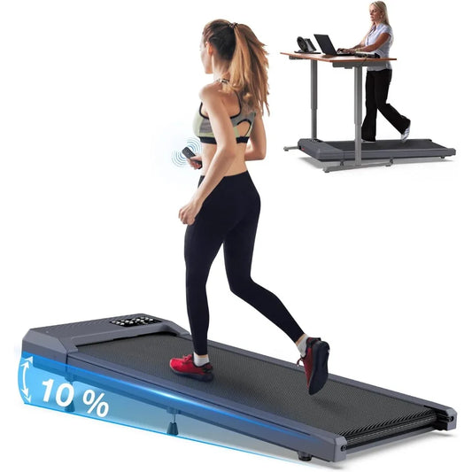 10 Incline Walking Pad With Handle Bar For Home And Office Use Foldable Treadmill With Voice Control And Bluetooth