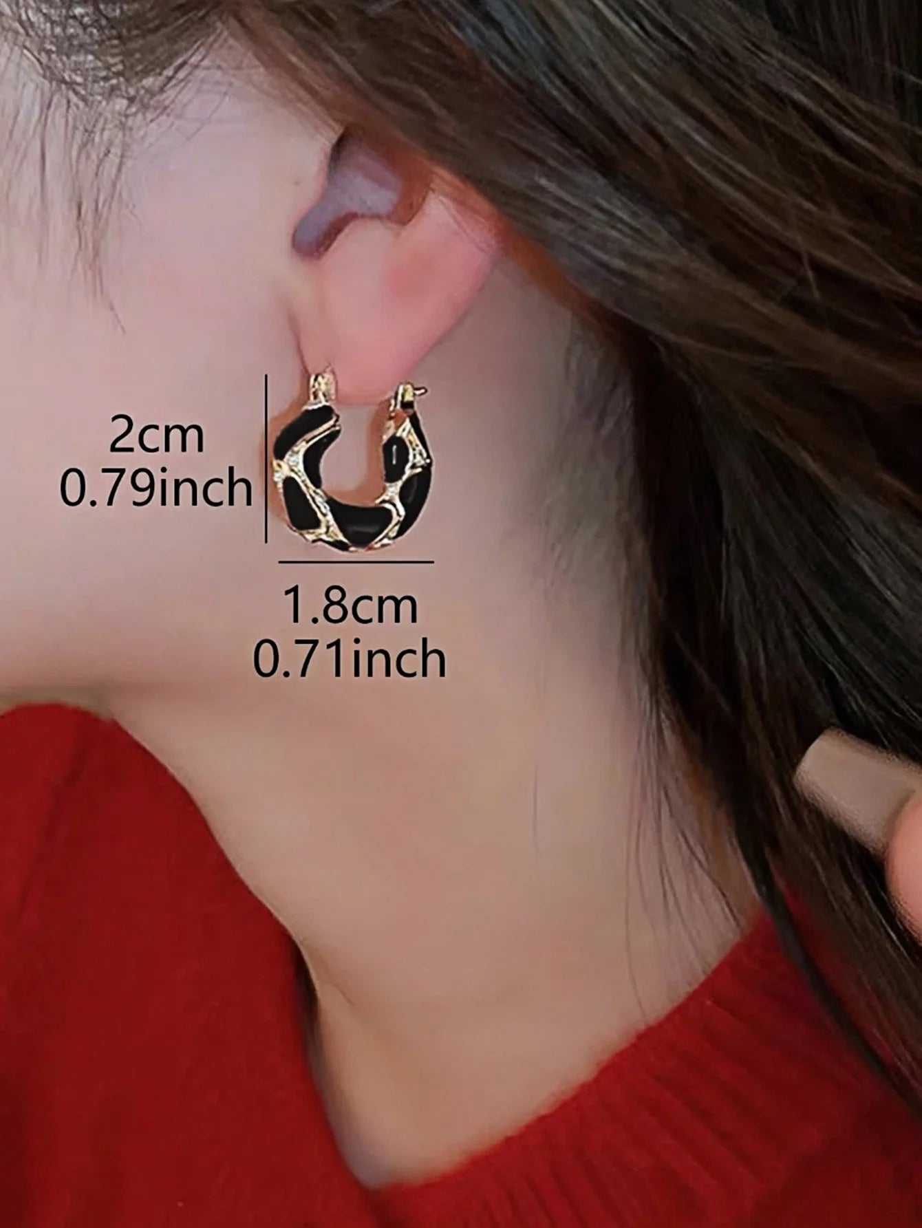 1 pair of retro French elegant daily multifunctional luxury chic niche circular earrings, women's circular earrings enamel circu