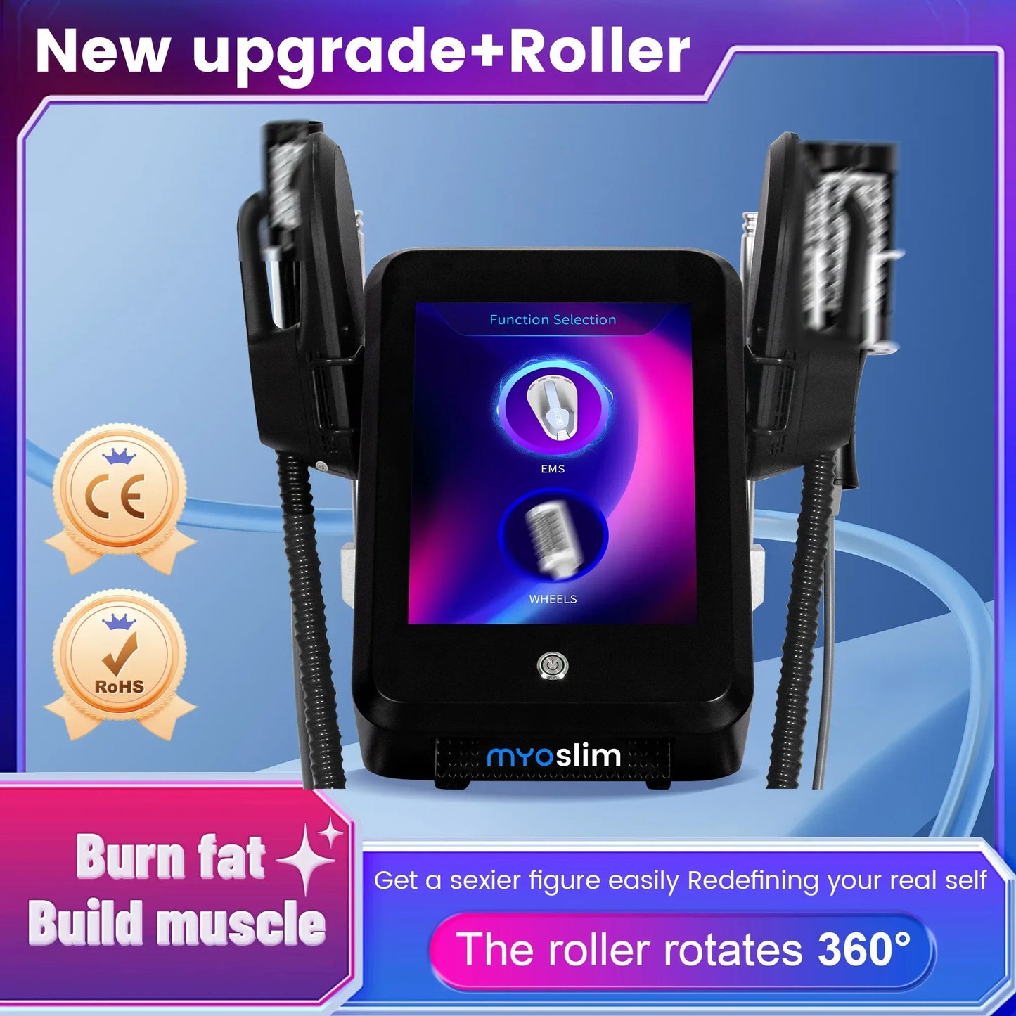 MYOSLIM and EMS Nova Hi-EMT RF Roller 2-in-1 Muscle Gainer Slimming Fitness Machine Health And Beauty Equipment For Salon