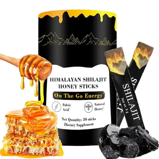 Shilajit Honey Sticks, Himalayan Shilajit Honey Sticks, Pure Himalayan Resin, Honey & Saffron, 30 High Absorption Sticks