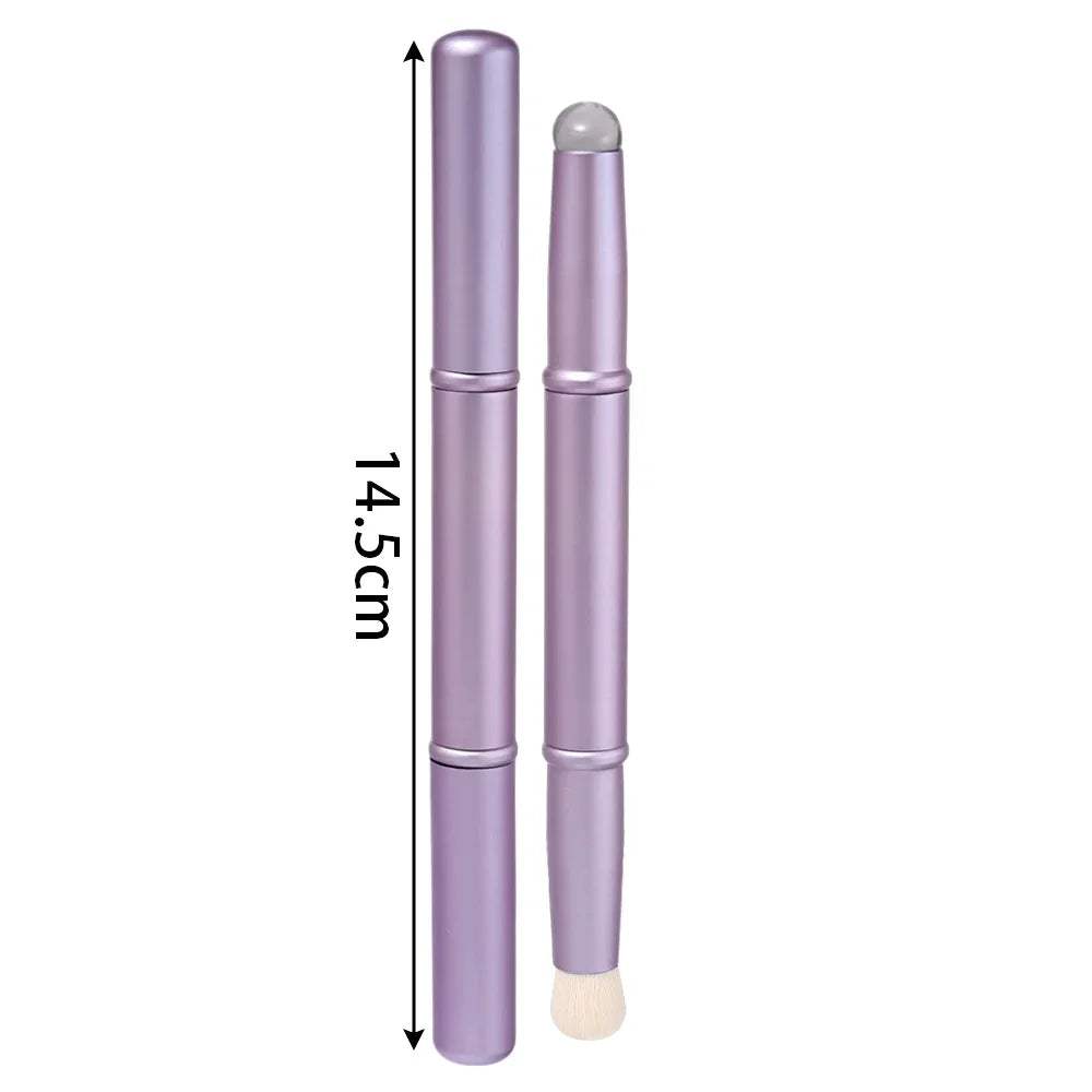 Double Head Silicone Lip Brush Cover Angled Concealer Brush Professional Fingertips Soft Lipstick Round Head Makeup Brushes Tool