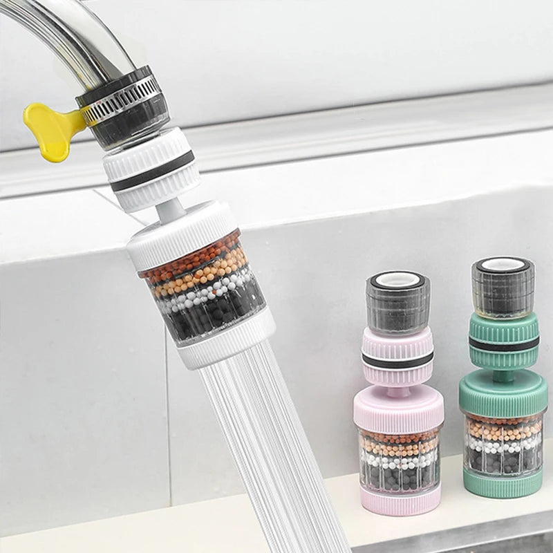 360°Rotating Faucet Extender Shower Kitchen Faucet Booster Water Filter Tap Head Nozzle Activated Carbon Water Purifier