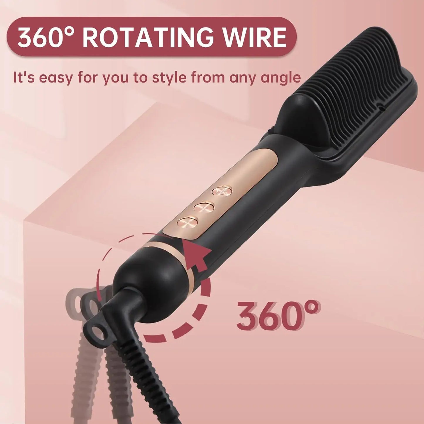 AP02 Negative Ionic Hair Straightener Brush Fast Heating Auto Shut Off Anti Scald For Women