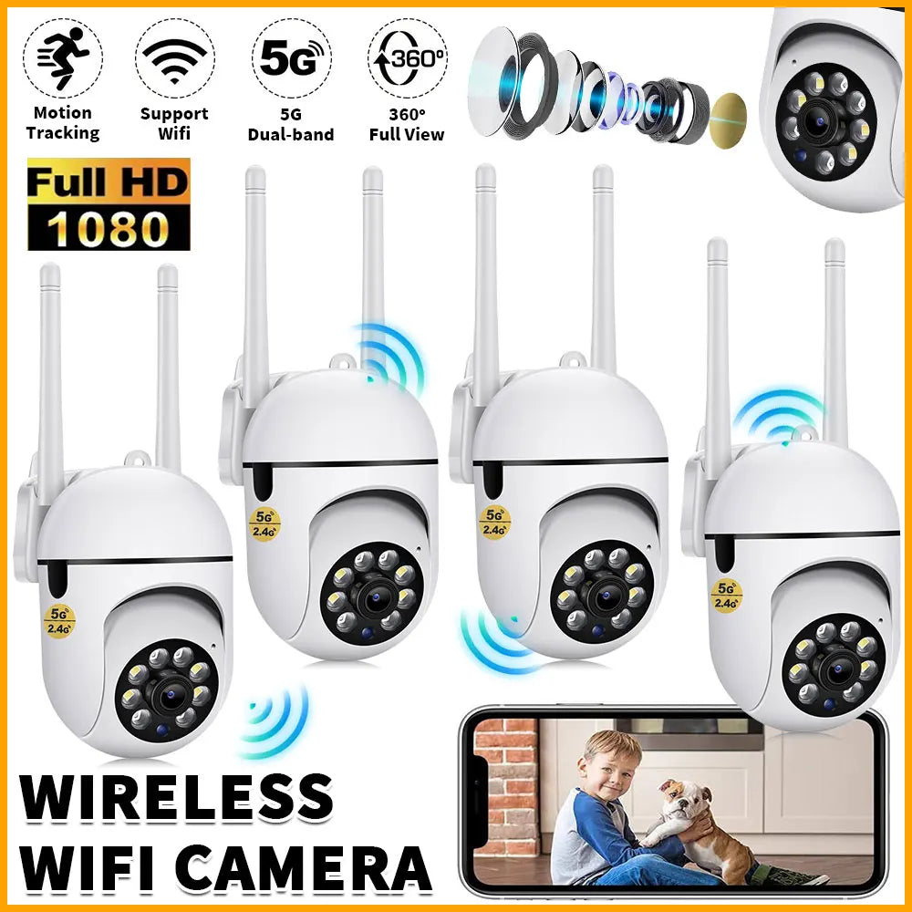 4-Pack Wireless 5G WiFi Security Camera System Smart Outdoor Night Vision 1080P