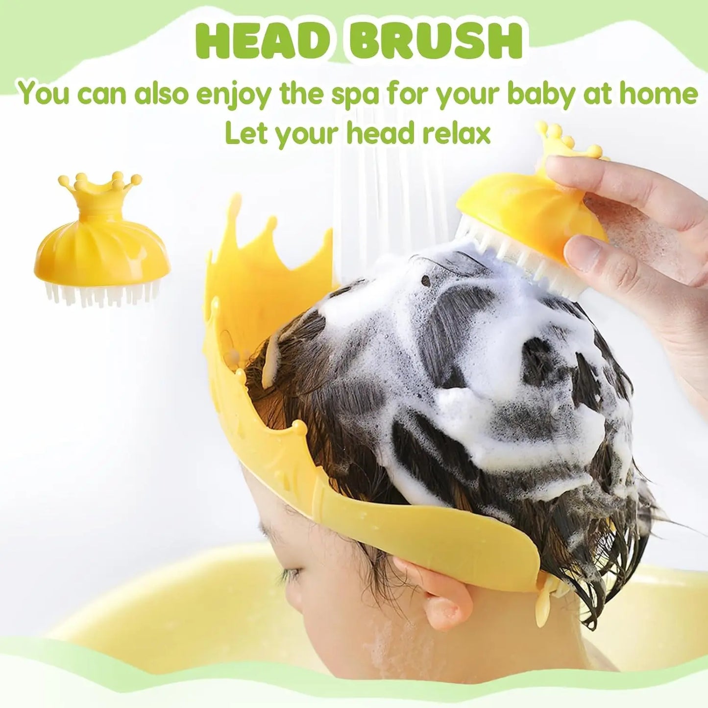 Foldable Baby Bath Tub Cushion Thermometer Shower Cap Brush for Newborn 0-36 Months