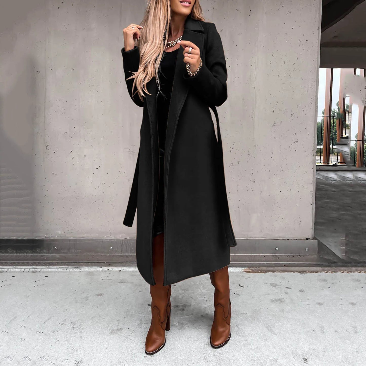 Long Sleeve Top Female Coat Outfits Women'S Faux Wool Coat Blouse Thin Coats Trench Long Ladies Autumn Streetwear Ladies Outfits