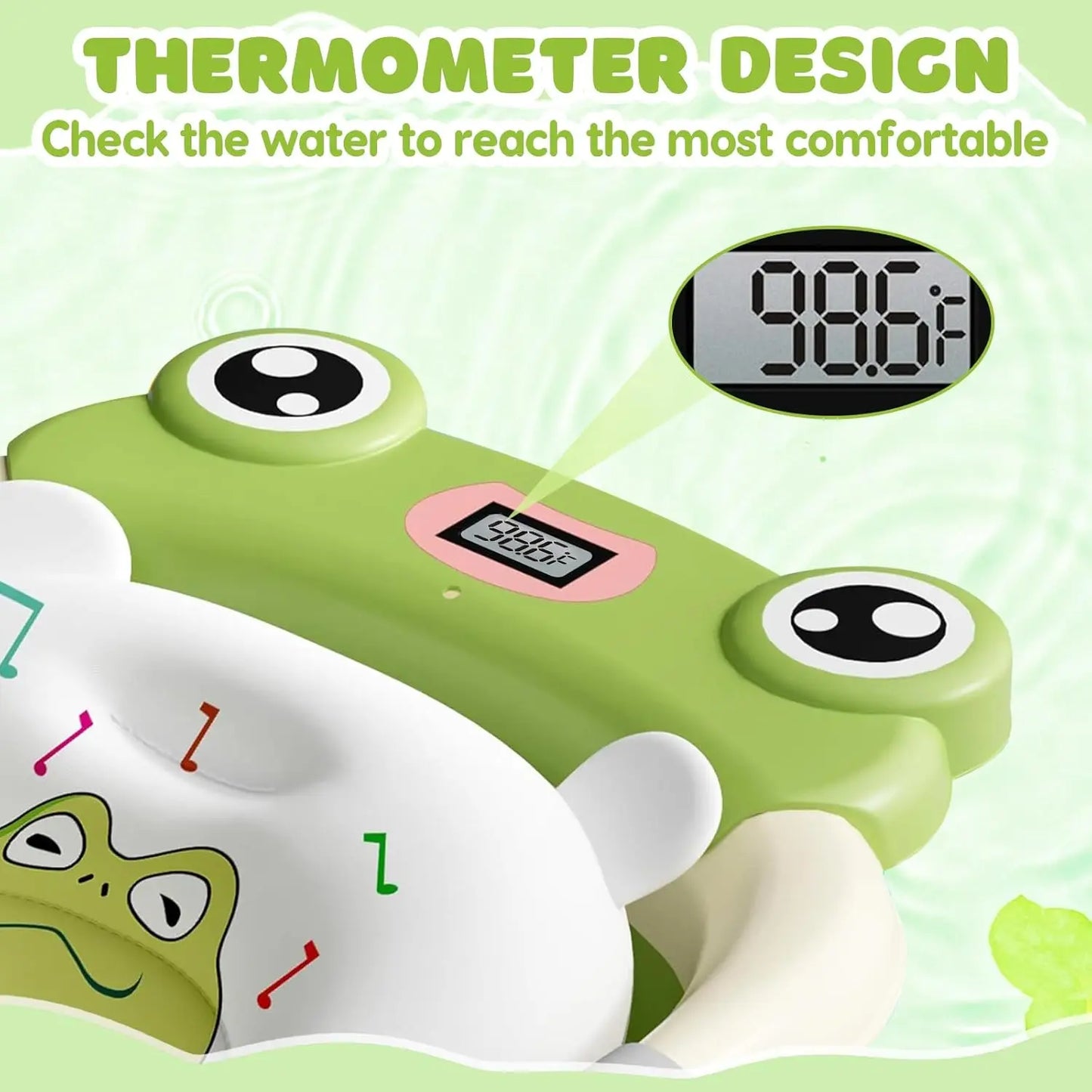 Foldable Baby Bath Tub Cushion Thermometer Shower Cap Brush for Newborn 0-36 Months