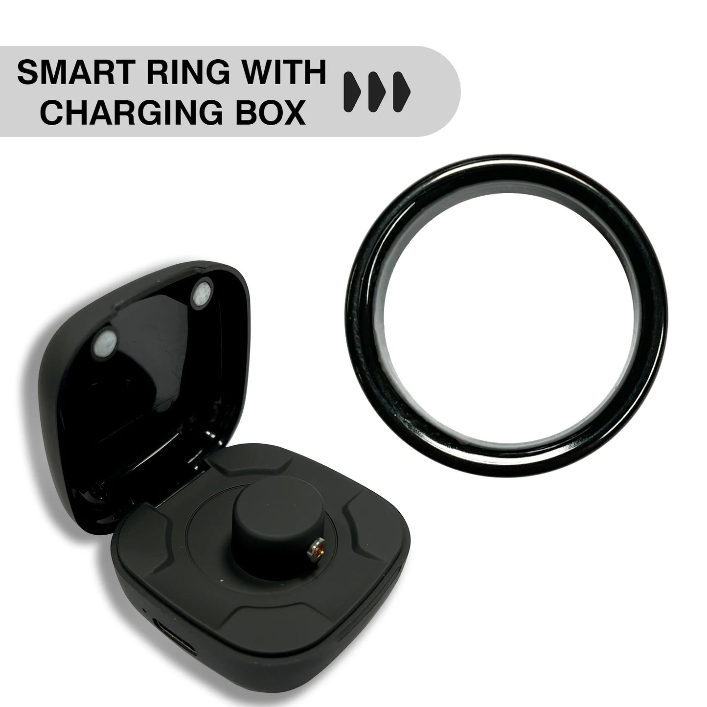 Smart Ring with Charging Case for Men Women, Health and Sleep Monitor, IP68 5ATM Waterproof, Multi-sport Mode