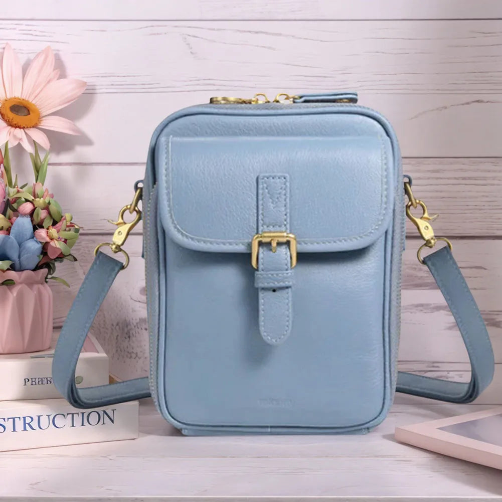 Leather Small Crossbody Cell Phone Bag & Adjustable Removable Strap Trendy Sling Bag Cellphone Bag Wallet Purse for Women Men