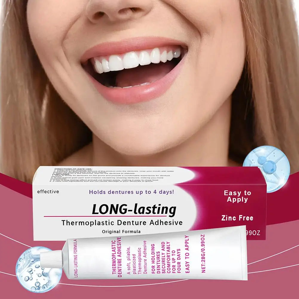 3PCS New Thermoplastic Denture Adhesive Long-lasting Denture Fixing Adhesive Improve Comfort Denture Care Products