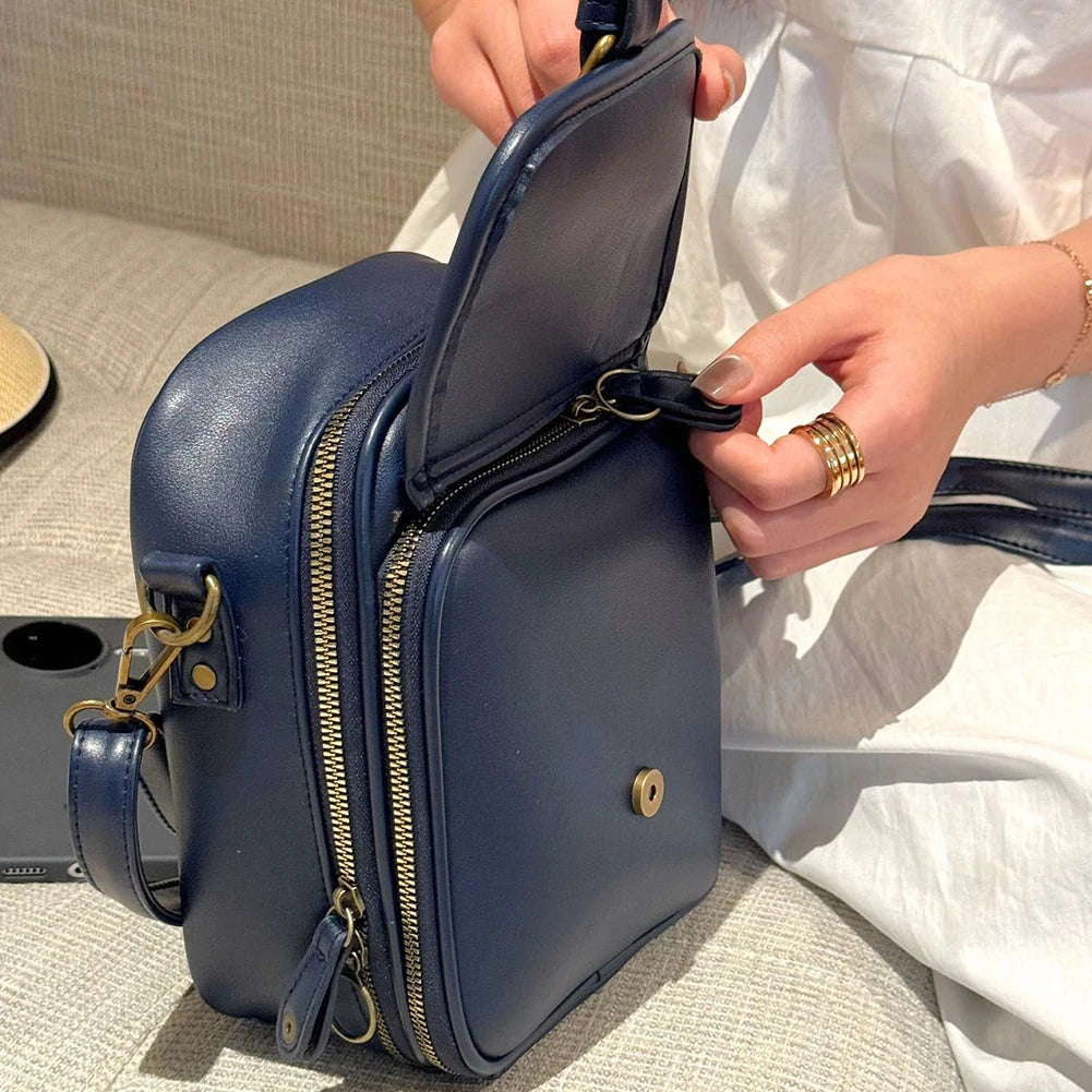 Leather Small Crossbody Cell Phone Bag & Adjustable Removable Strap Trendy Sling Bag Cellphone Bag Wallet Purse for Women Men