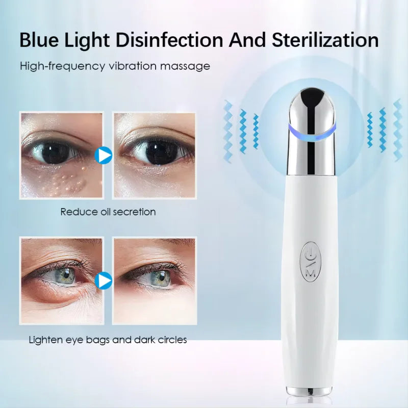 5 In 1 Eye Beauty Device Facial Massager LED Red Blue Light Wand for Dark Circles Eye Bags Puffiness Relax Eye Skincare Tool