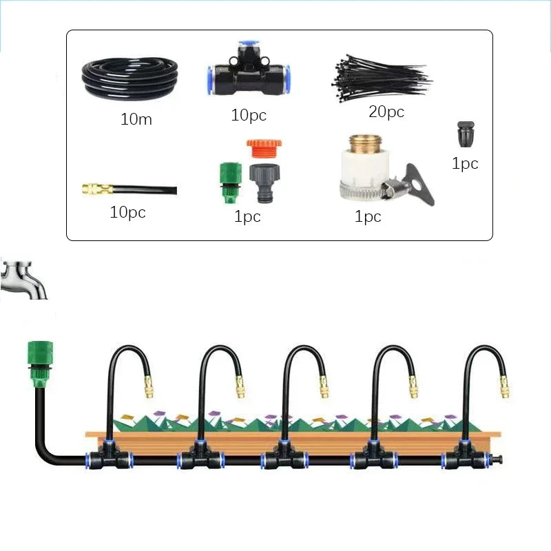 5-20M Universal Automatic Irrigation Sprinkler Kit Rotating Copper Nozzle Garden Balcony Atomization Sprinkler Watering Kits