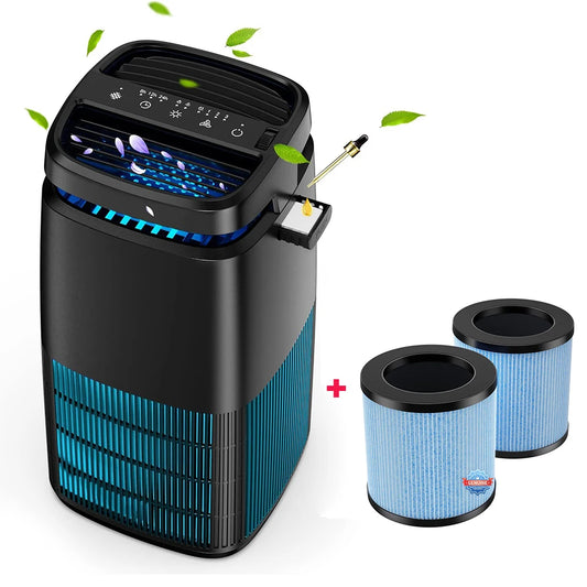 Aroeve Air Purifier Touch Control with Adjustable Air Direction 1250 Sq Ft HEPA Filter Sleep Timer 4 Speeds Fragrance
