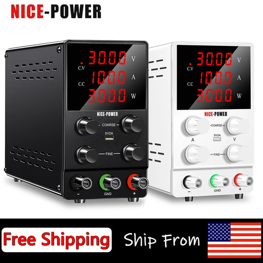 Nice Power DC Power Supply Adjustable 30V 10A 60V 5A 120V 3A With Digital Display Single Output Lab Bench