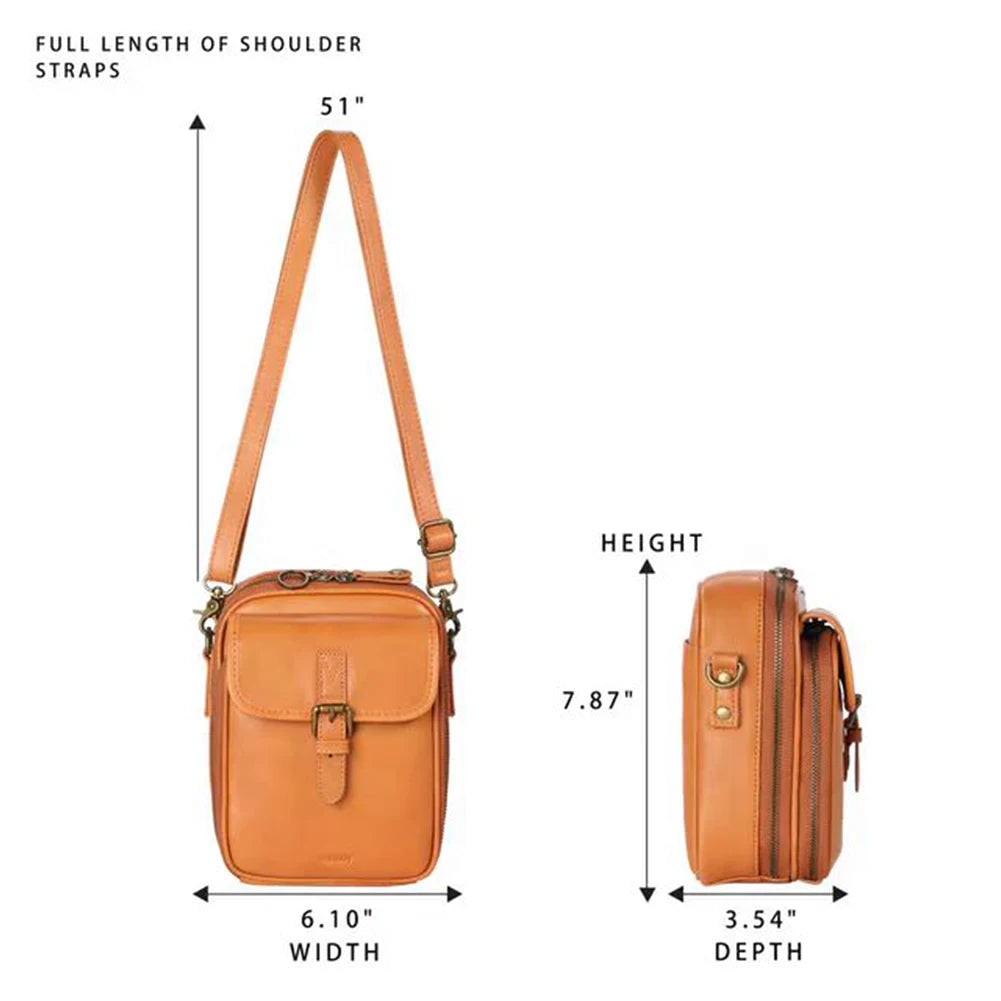 Leather Small Crossbody Cell Phone Bag & Adjustable Removable Strap Trendy Sling Bag Cellphone Bag Wallet Purse for Women Men