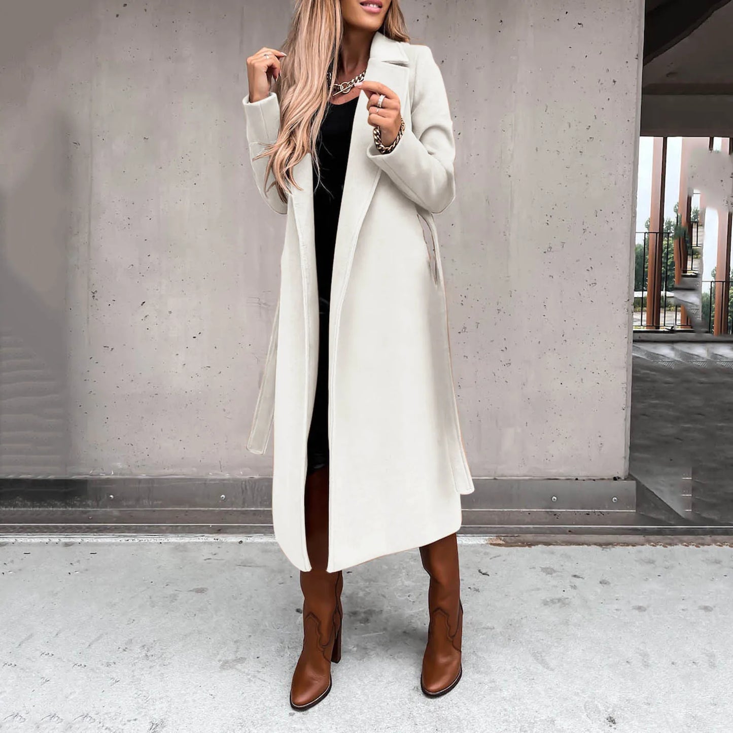 Long Sleeve Top Female Coat Outfits Women'S Faux Wool Coat Blouse Thin Coats Trench Long Ladies Autumn Streetwear Ladies Outfits