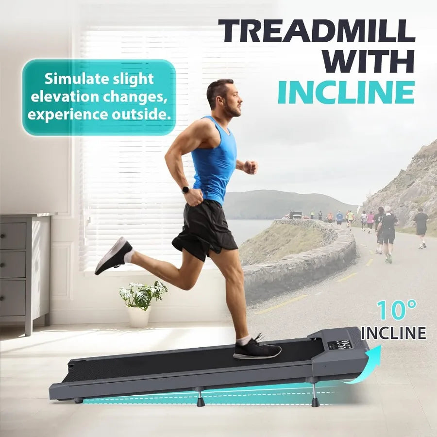 10 Incline Walking Pad With Handle Bar For Home And Office Use Foldable Treadmill With Voice Control And Bluetooth