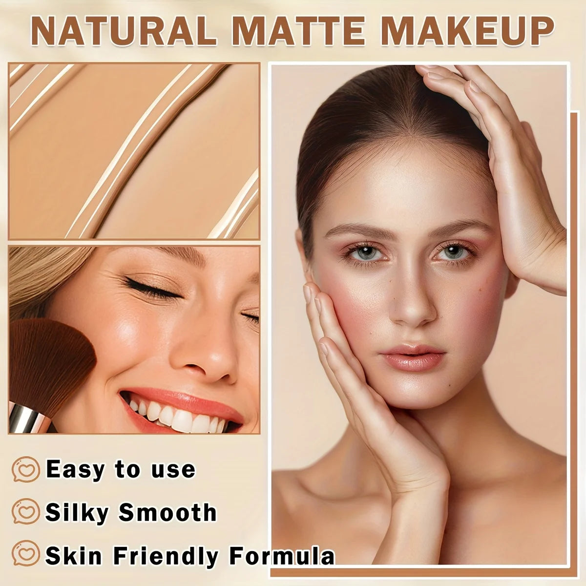 Color Changing Liquid Foundation,Waterproof Concealer,Full Coverage Moisturizing Oil-Control Whitening Cosmetics Lasting Makeup