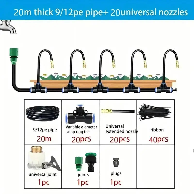 5-20M Universal Automatic Irrigation Sprinkler Kit Rotating Copper Nozzle Garden Balcony Atomization Sprinkler Watering Kits