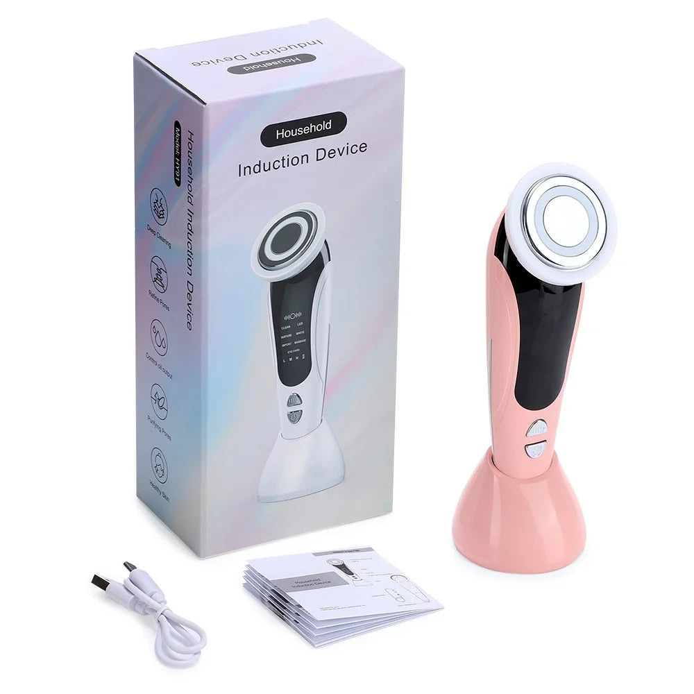 7 in 1 Face Lifting Device EMS Microcurrent Skin Rejuvenation LED Facial Neck Firming Massager Face Beauty Care Apparatus