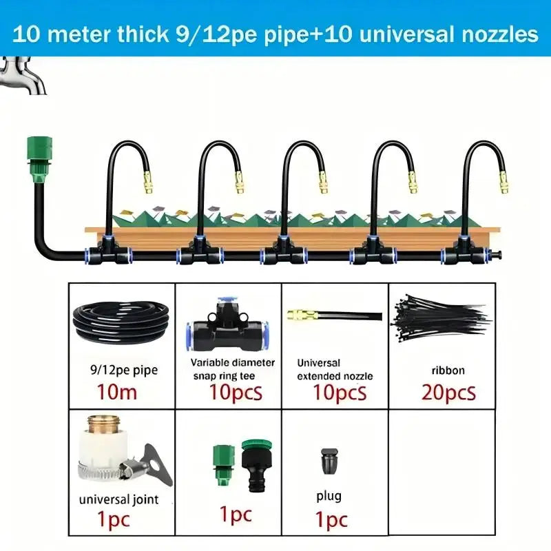 5-20M Universal Automatic Irrigation Sprinkler Kit Rotating Copper Nozzle Garden Balcony Atomization Sprinkler Watering Kits