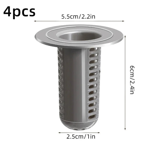 4PCS Plastic Sink Drain Filter Anti Clogging Hair Catcher Shower Bathroom Essential Pipes and Drainage Accessories