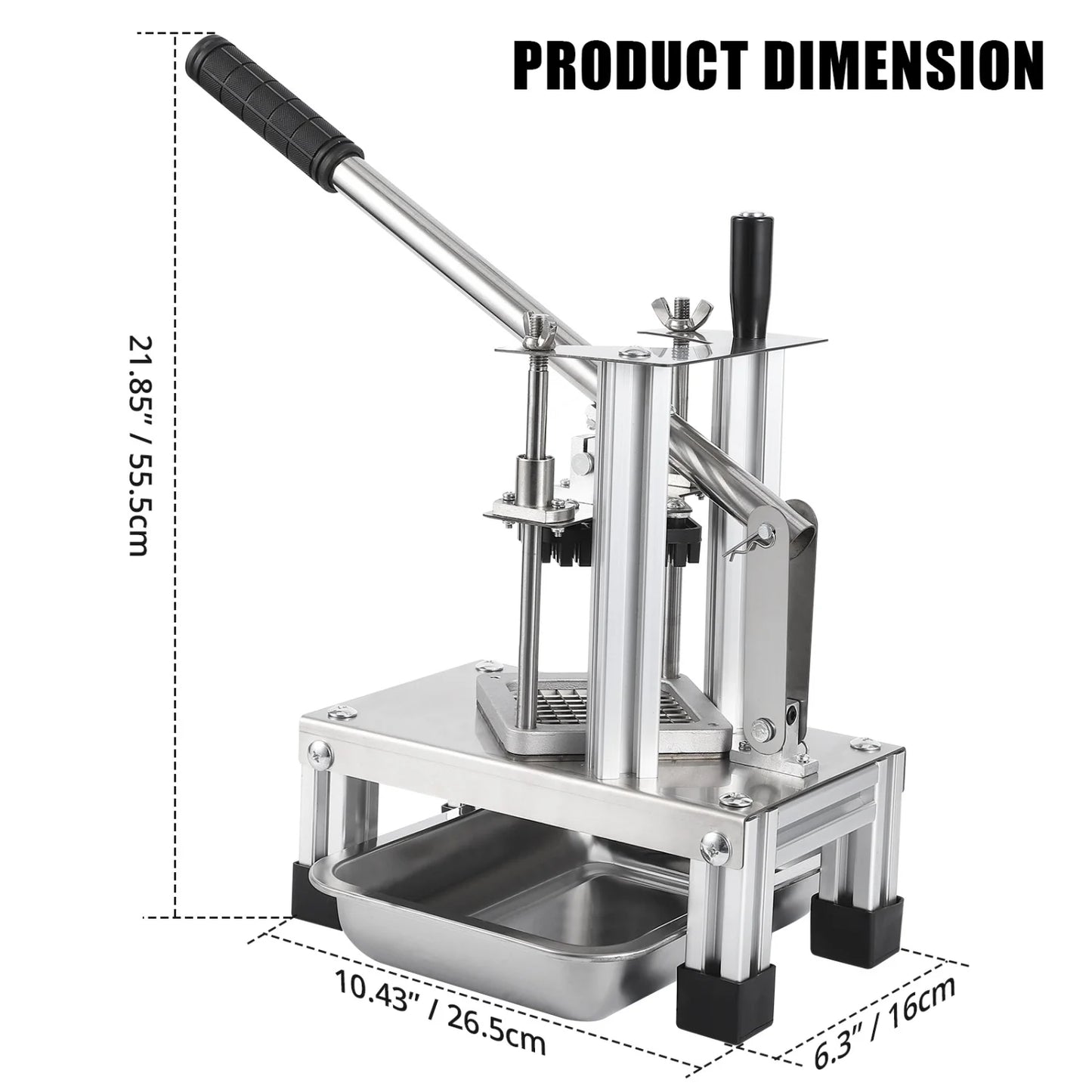 Stainless Steel French Fry Cutter Vegetable Fruit Chopper Manual Potato Slicer for Restaurant Home Kitchen
