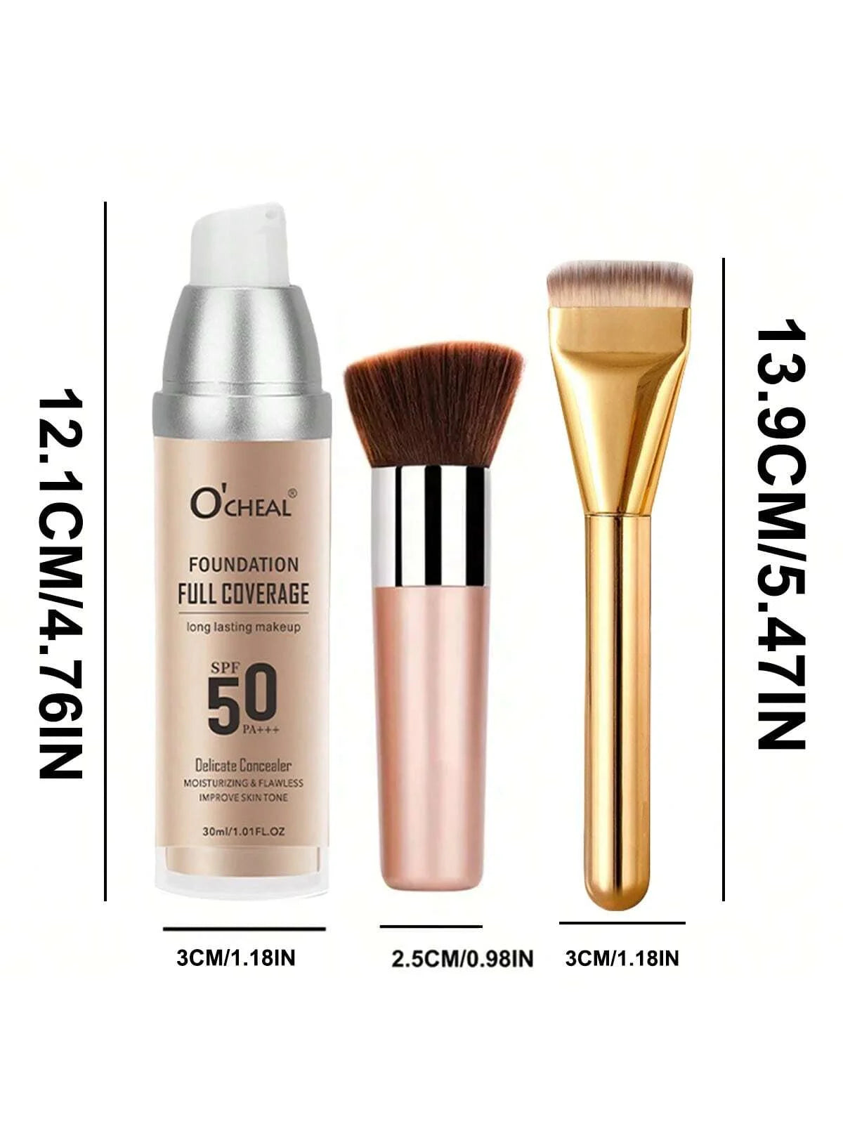 Color Changing Liquid Foundation,Waterproof Concealer,Full Coverage Moisturizing Oil-Control Whitening Cosmetics Lasting Makeup