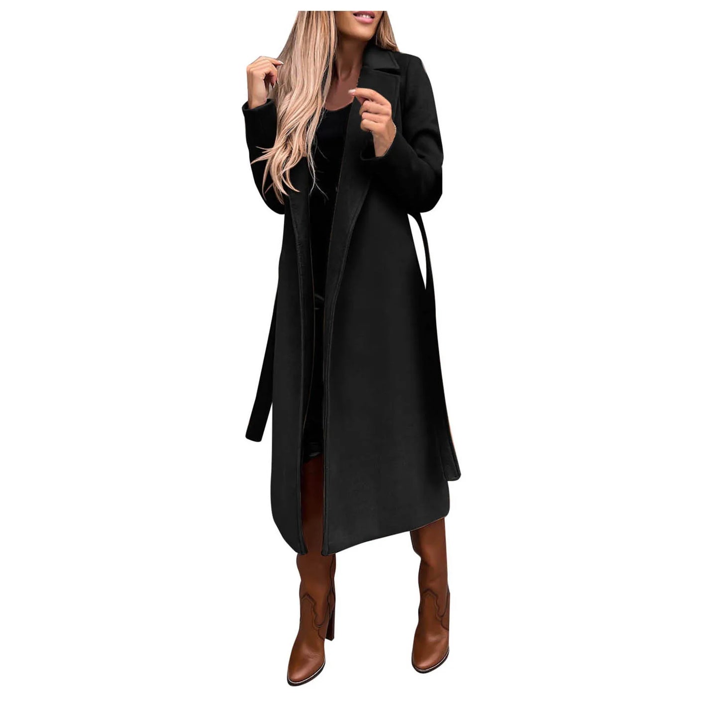 Long Sleeve Top Female Coat Outfits Women'S Faux Wool Coat Blouse Thin Coats Trench Long Ladies Autumn Streetwear Ladies Outfits