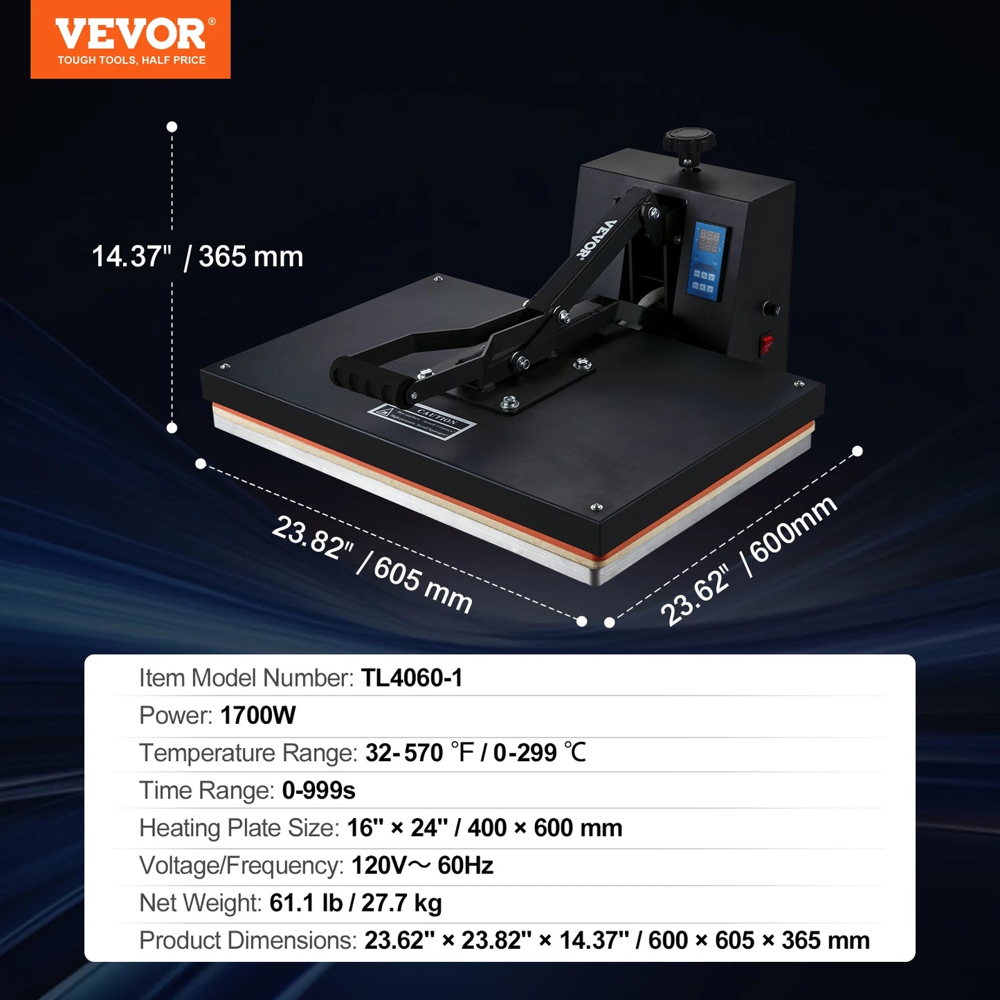 SucceBuy Heat Press Machine 15"x15"/ 16"x20" /16"x24" Sublimation Printer Manual Clamshell Transfer on DIY T-shirt Pillow