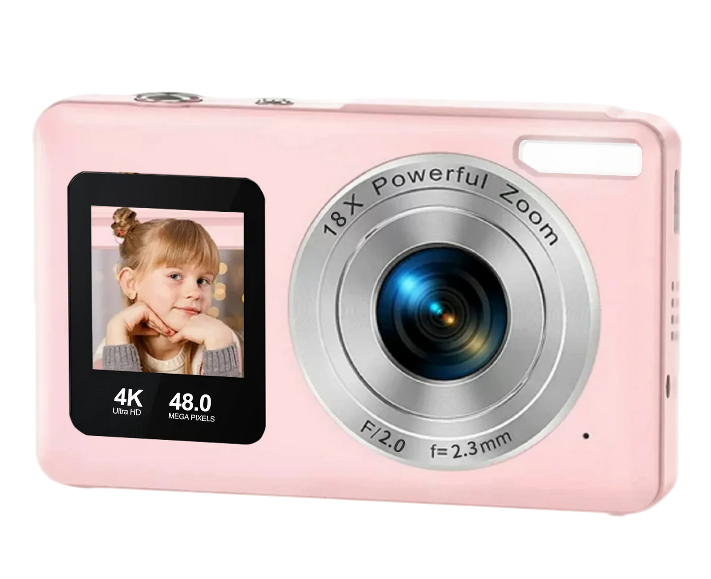 Children's digital camera 4K: 48 million pixels, suitable for teenage photography - 18x zoom shooting
