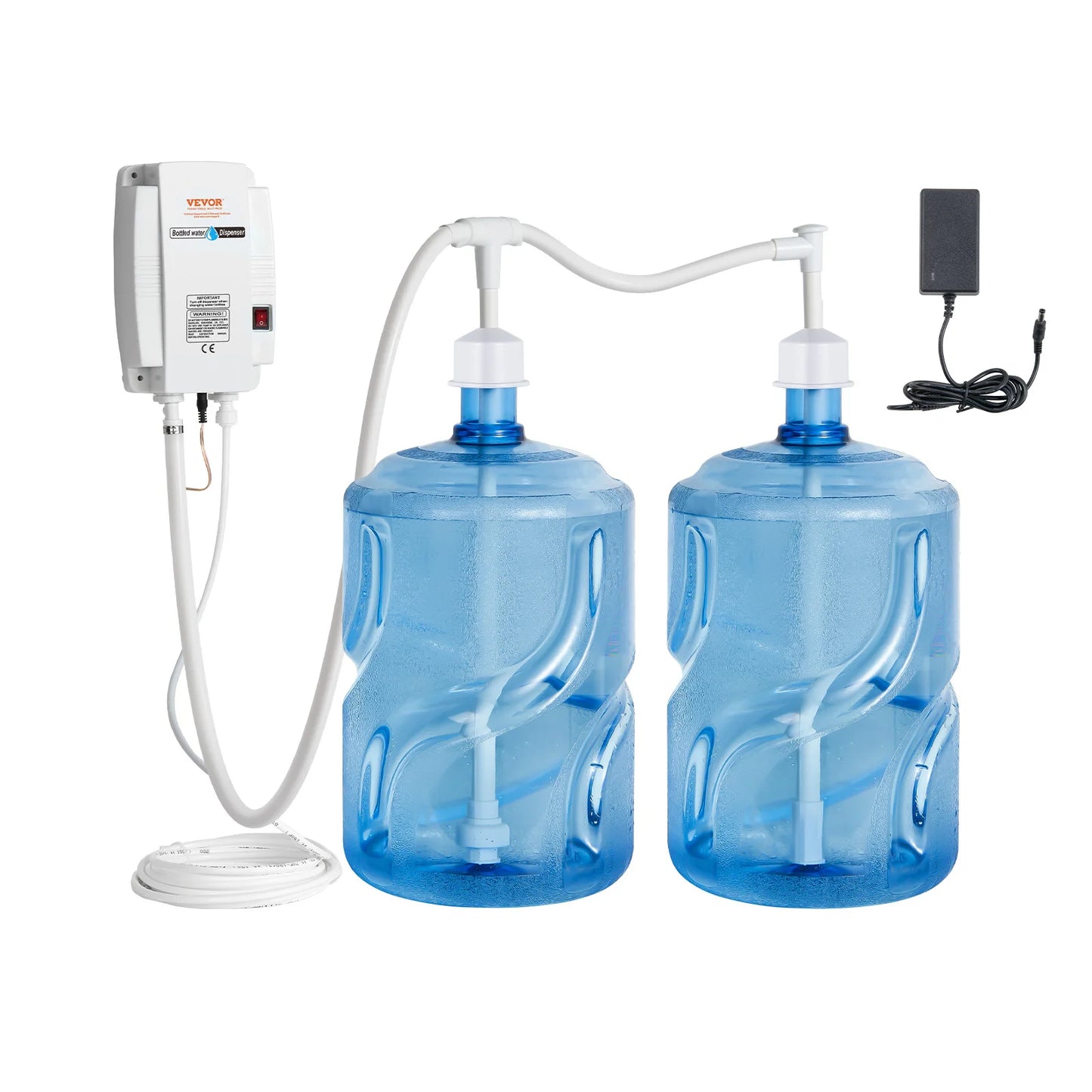 SucceBuy 2x5Gal Bottled Water Dispenser Pump System Dispensing System Auto Electric Water Dispenser Double-Pipe Water Jug Pump