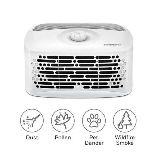Air Purifier With Carbon Filter Dual Action HEPA For Allergen Smoke Pollen Dust Compact Desk 100 Sq Ft Room