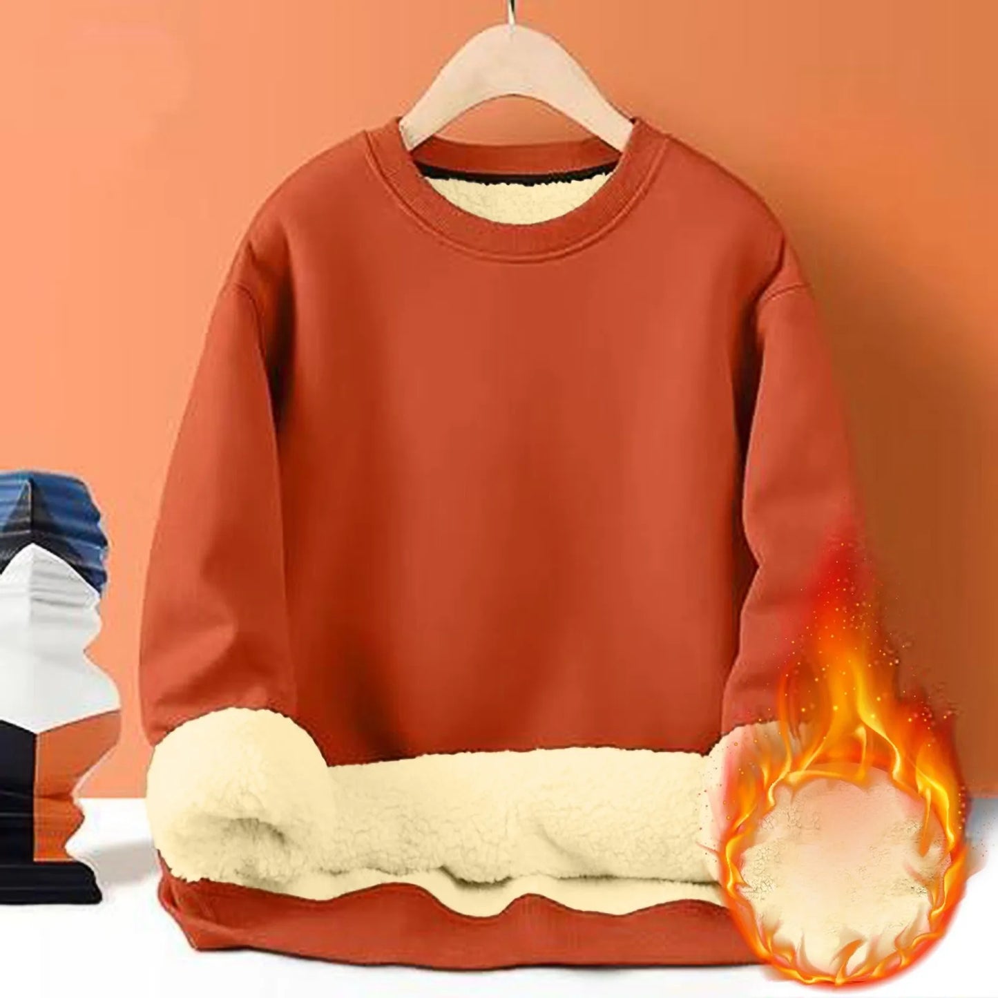 Sweatshirts For Men Long Sleeve Fleece Casual Fuzzy Crewneck Pullover Warm Winter Camisas De Hombre Men'S Shirt Polos Para Hombr