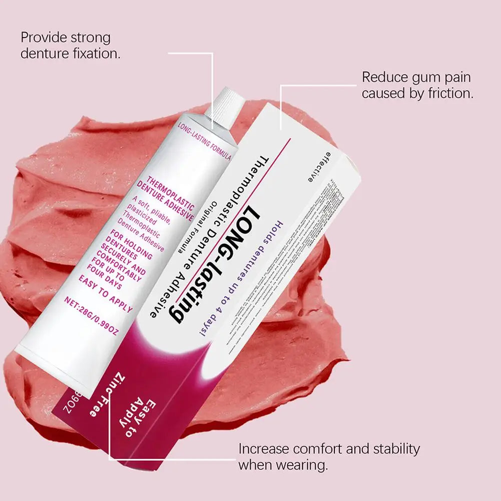 3PCS New Thermoplastic Denture Adhesive Long-lasting Denture Fixing Adhesive Improve Comfort Denture Care Products